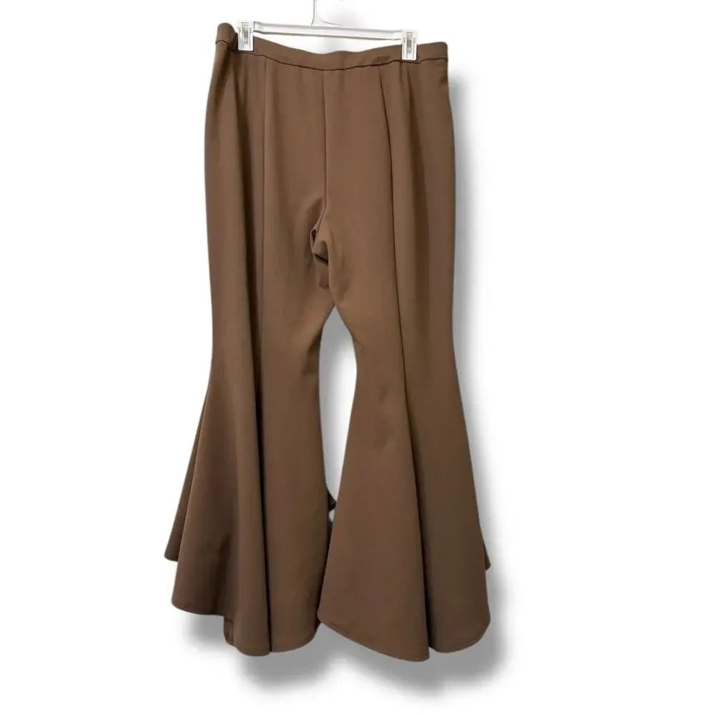 Cato high low tiered ruffle bell-bottom flare pants sz 18/20W - Picture 3 of 8